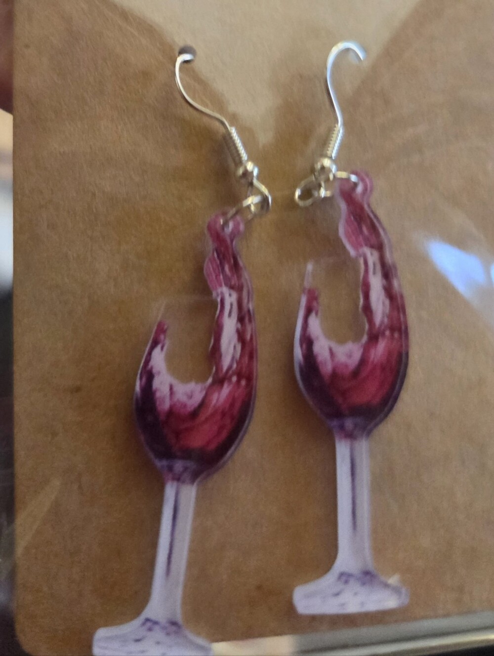 Wine Glass Drop Earrings – Pink Wine Design